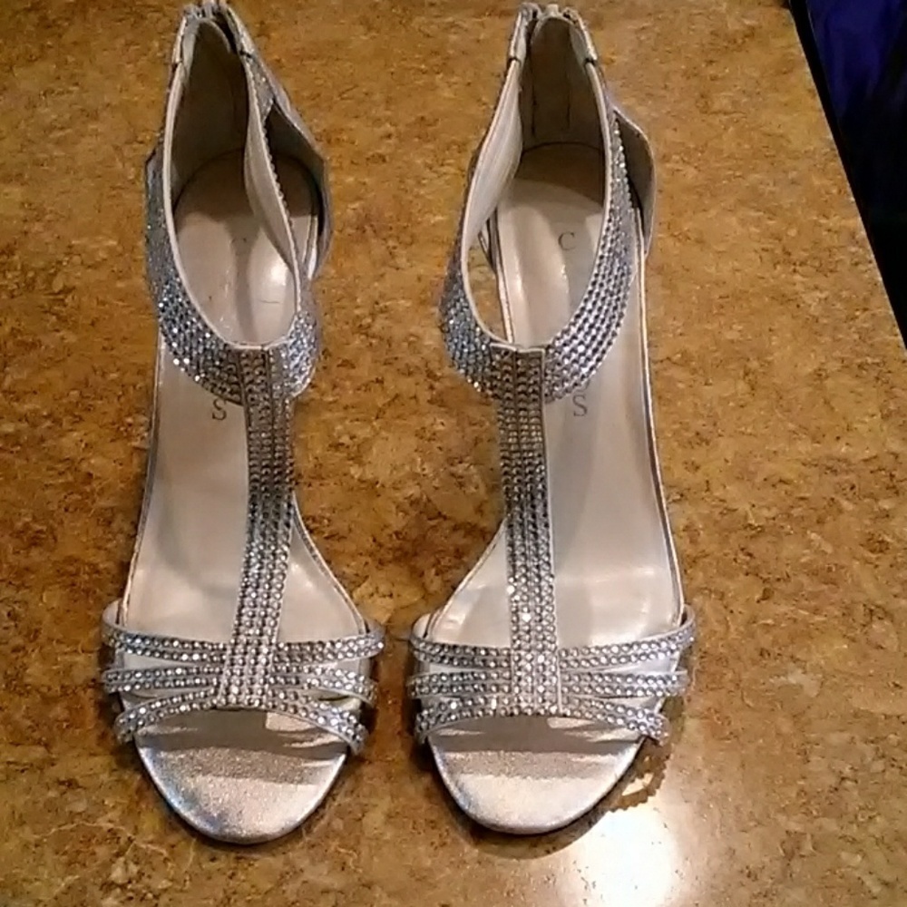 Women's Silver Rhinestone Sandals